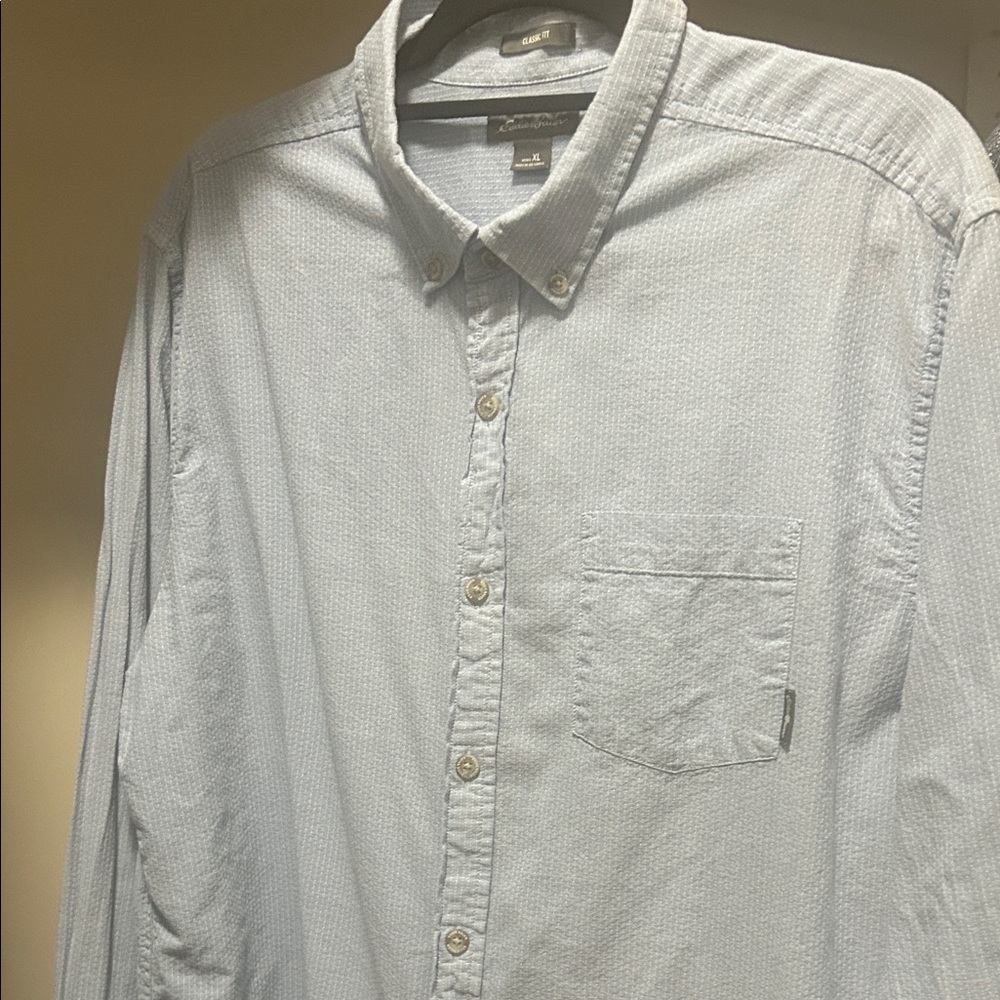 Eddie Bauer Light Blue Casual Button-Down Shirt
